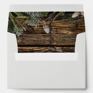 Rustic Pinecone Winter Wedding Envelope