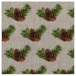 Rustic Pinecones and Branches Fabric