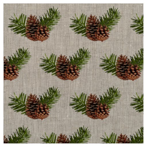 Rustic Pinecones and Branches Fabric