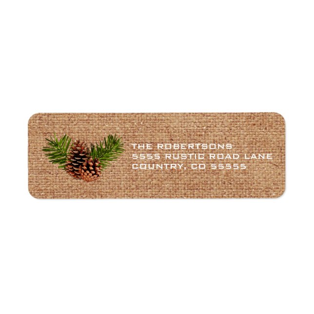 Rustic Pinecones and Branches Label (Front)