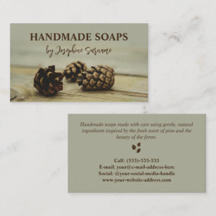 Rustic Pinecones Nature Photo Handmade Soap Maker Business Card