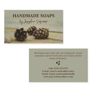 Rustic Pinecones Nature Photo Handmade Soap Maker Business Card