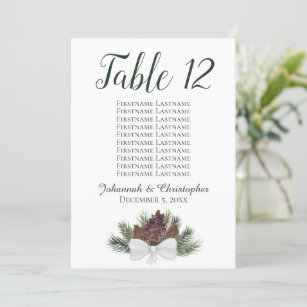 Rustic Pinecones Table Seating Chart Card Large