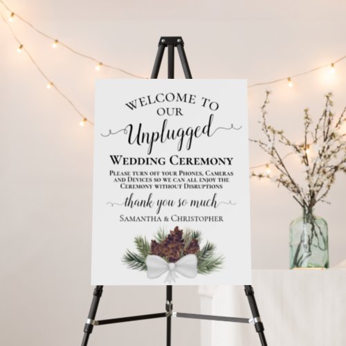 Rustic Pinecones Unplugged Wedding Ceremony Foam Board