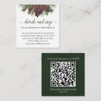 Rustic Pinecones Wedding Details & RSVP QR Code