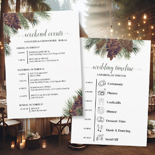Rustic Pinecones Wedding Events & Timeline Program