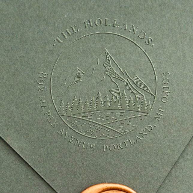 Rustic Pines & Mountain Return Address Embosser (Creator Uploaded)