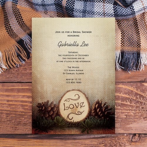 Rustic Pines Woodland Bridal Shower Invitation