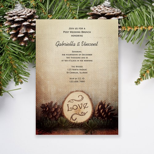 Rustic Pines Woodland Post Wedding Brunch Invitation