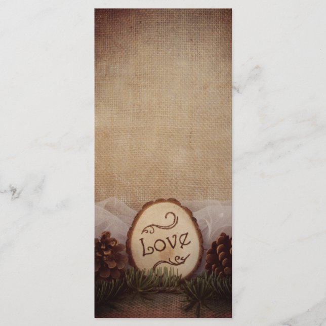 Rustic Pines Woodland Wedding Program (Front)