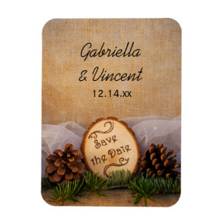 Rustic Pines Woodland Wedding Save the Date Magnet