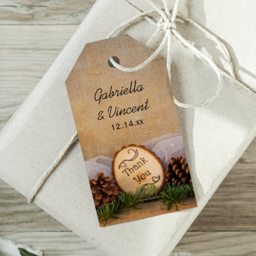 Rustic Pines Woodland Wedding Thank You Favor Tags