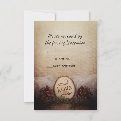 Rustic Pines Woods Wedding RSVP Response