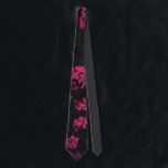 Rustic Pink and Black Stem Roses Pattern Tie<br><div class="desc">This rustic pink and black stem rose pattern on black is perfect for the trendy and stylish woman. It's unique pattern and coloring is great for any occasion or gift. Enjoy this elegant and beautiful design!</div>