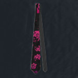 Rustic Pink and Black Stem Roses Pattern Tie<br><div class="desc">This rustic pink and black stem rose pattern on black is perfect for the trendy and stylish woman. It's unique pattern and coloring is great for any occasion or gift. Enjoy this elegant and beautiful design!</div>