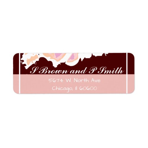 Rustic pink and burgundy floral label