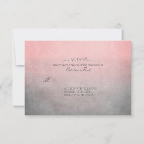 Rustic Pink and Grey Bohemian Wedding RSVP