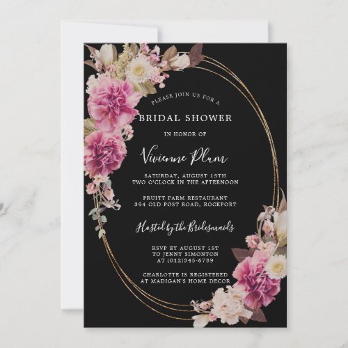 Rustic Pink and White Boho Bridal Shower Invitatio Invitation