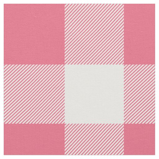 Rustic Pink and White Buffalo Plaid Fabric