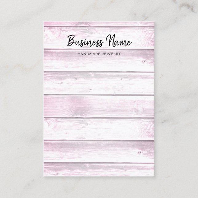 Rustic Pink Barn Wood Earring Jewelry Display Business Card (Front)