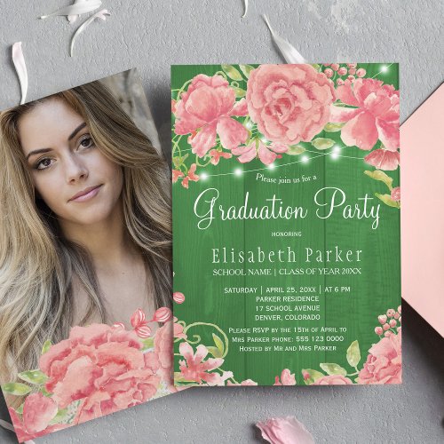Rustic pink blush peonies PHOTO graduation party