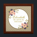 Rustic Pink Bridesmaid Proposal Box<br><div class="desc">Rustic,  modern,  elegant,  watercolor floral pink and gold Bridesmaid proposal box.</div>