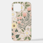 Rustic Pink Brown Boho-chic Floral Illustration  Iphone 12 Case at Zazzle