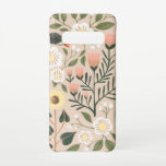 Rustic Pink Brown Boho-Chic Floral Illustration Samsung Galaxy S10 Case<br><div class="desc">A rustic,  pink,  brown and green pretty floral phone cover case.</div>