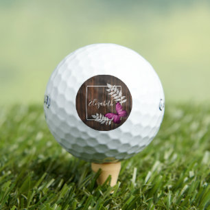 Rustic Pink Butterfly Golf Balls