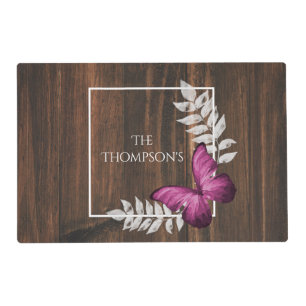 Rustic Pink Butterfly Personalized Placemat