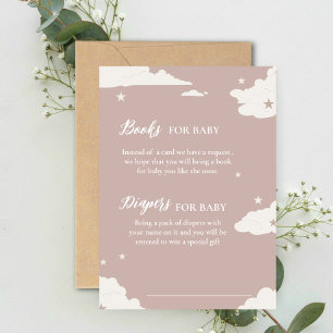 Rustic pink diaper and book for baby encloser card
