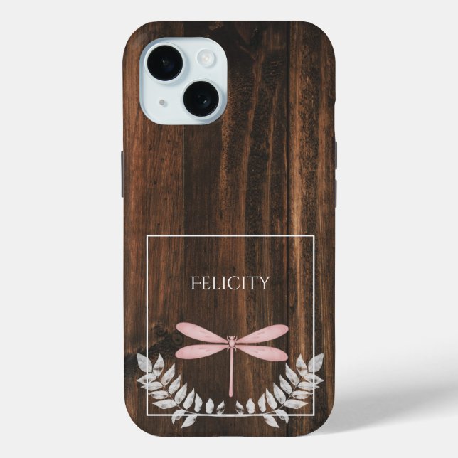 Rustic Pink Dragonfly Case-Mate iPhone Case (Back)