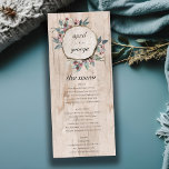 Rustic Pink Eucalyptus Floral Wedding Menu Card<br><div class="desc">If you need any further customisation please feel free to message me on yellowfebstudio@gmail.com.</div>