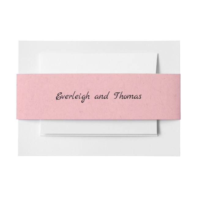 Rustic Pink Faux Kraft Cardboard Belly Band (Front Example)
