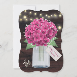 Rustic Pink Floral Birthday Card for Sister