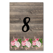 Rustic Pink Floral Bouquet TABLE NUMBER