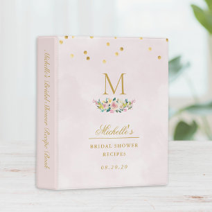 Rustic Pink Floral Bridal Shower Recipe Mini Binder