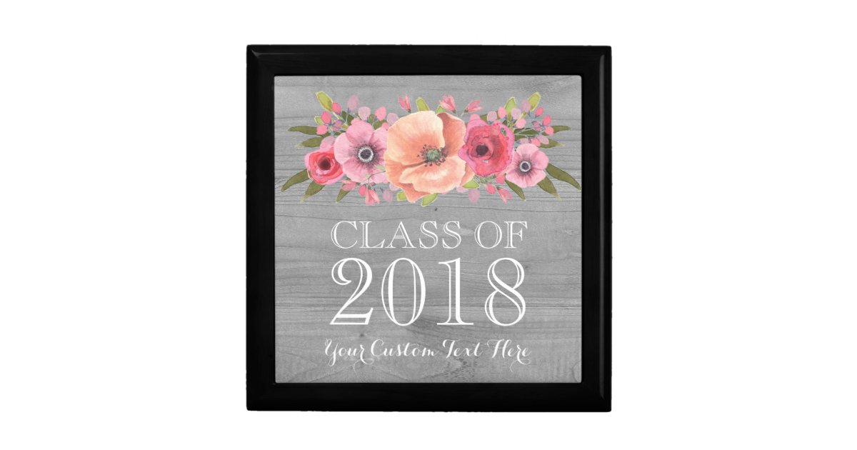 Rustic Pink Floral Graduation Keepsake Gift Box | Zazzle