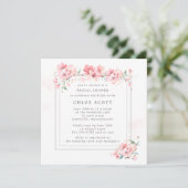 Rustic Pink Floral Watercolor Bridal Shower Invitation (Standing Front)