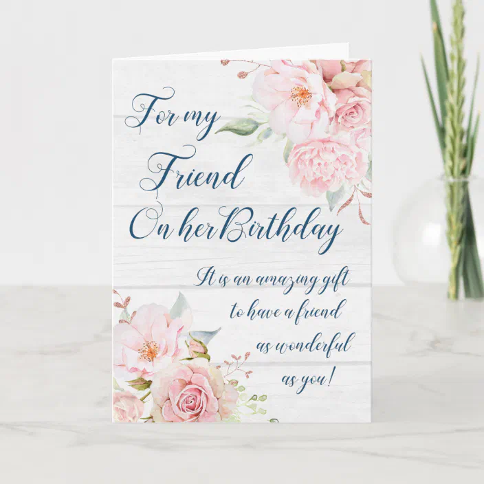 Birthday Card Friend Flowers