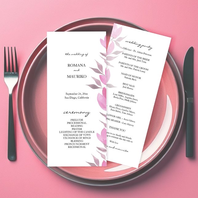 Rustic Pink Flowers Watercolor Hand-painted Program (Creator Uploaded)