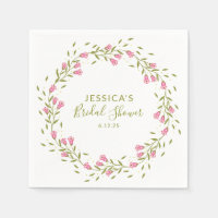 Rustic Pink Garden Flowers Custom Bridal Shower