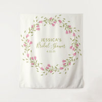 Rustic Pink Garden Flowers Custom Bridal Shower 