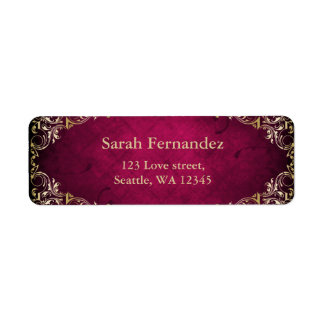 rustic Pink gold frame label