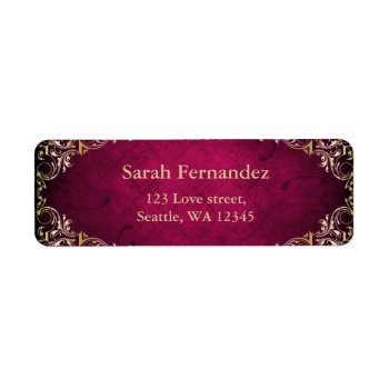 Rustic Pink Gold Frame Label by blessedwedding at Zazzle