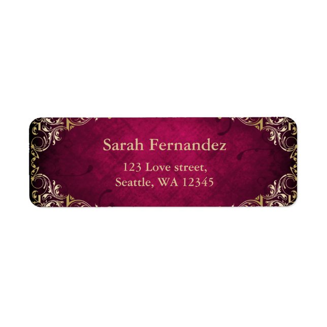 rustic Pink gold frame label (Front)