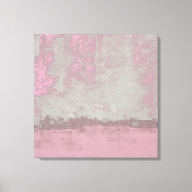Rustic Pink Gray Mallow Abstract Art Nr42 Canvas Print (Front)