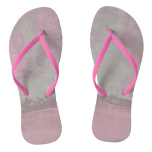 Rustic Pink Gray Mallow Abstract Trendy Art Nr42 Flip Flops