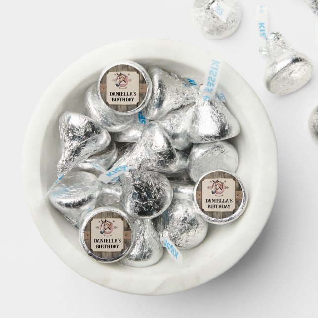 Rustic Pink Horseback Riding Birthday Party Hershey®'s Kisses® (Assorted)