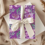 Rustic Pink & Magenta Floral Watercolor Pattern Wrapping Paper Sheets<br><div class="desc">This is a gorgeous original watercolor design created in our studio. The delicate pink flowers contrast beautifully with the green foliage elements,  all on a magenta background. Great for weddings,  anniversaries,  birthdays and more.</div>